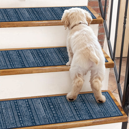 KUETH Stair Treads Non Slip 15 PCS, 8" X 30" Edging Stair Runner for Wooden Steps Indoor, Resistant Stair Rugs with Reusable Rubber Adhesive Backing, Residue Free Mat for Kids, Elders, Pets