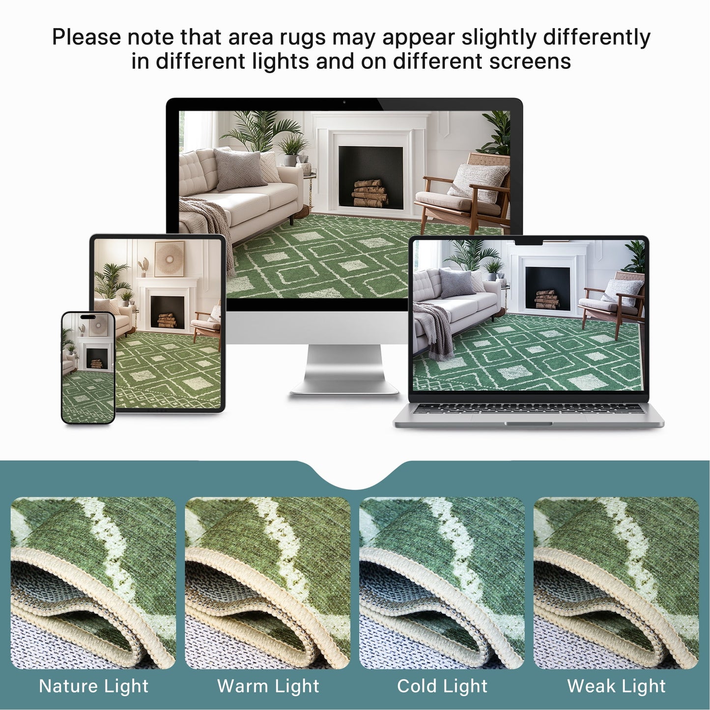 KUETH 3'x5' Area Rugs for Living Room, Non Slip Machine Washable Vintage Indoor Rug, Ultra Thin Chenille Print Rug for Bedroom Dining Room Home Office