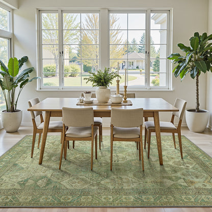 KUETH Area Rugs for Living Room, Large Washable Rug with Non Slip, Ultra Thin Rug for Bedroom,Kitchen,Dorm,Playroom, Clear Vintage Print Area Rugs