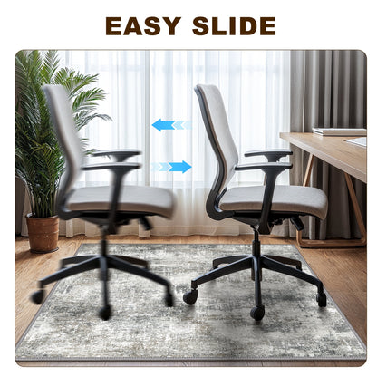 KUETH 48"X 60" Protective Flooring Office Chair Mat for Hardwood Floor and Tile Floor, Heavy Duty Desk Chair Mat for Carpets, Anti Slip Office Floor Mats for Rolling Chairs, Low Pile Under Desk Rug